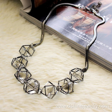 Alloy Ball Choker Chain Zircon Necklace Trendy Jewelry